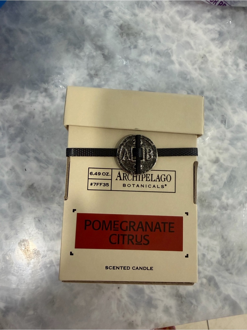 Archipelago Botanicals Pomegranate Citrus Scented Candle - Cream & Red
